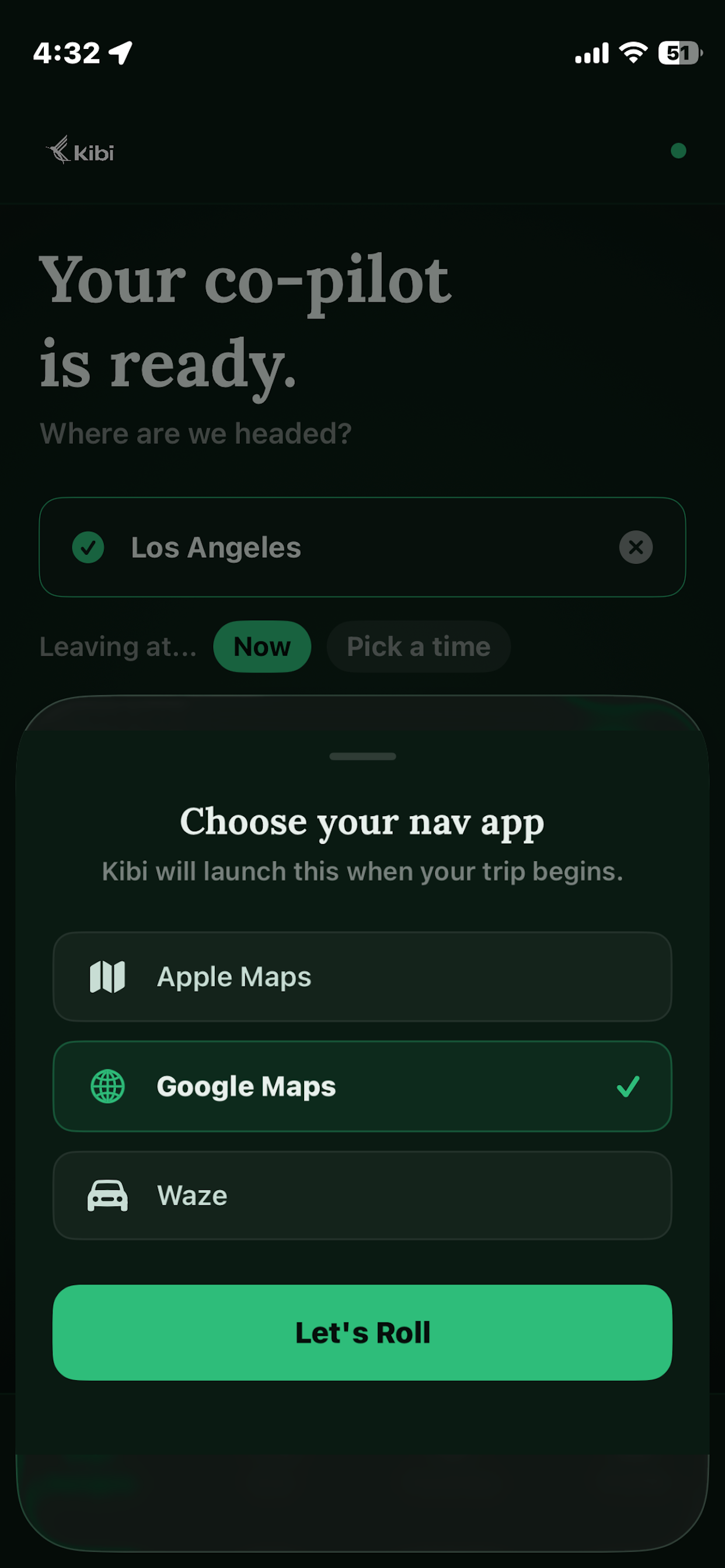 Kibi deep-link navigation screen