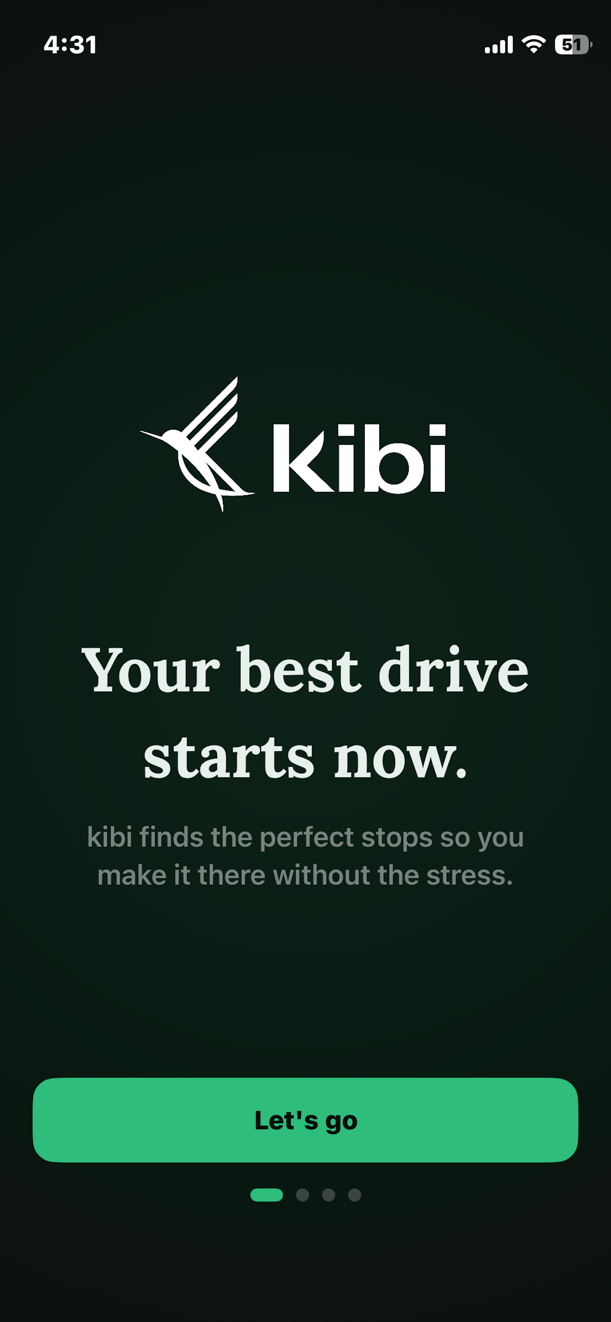 Kibi app home screen